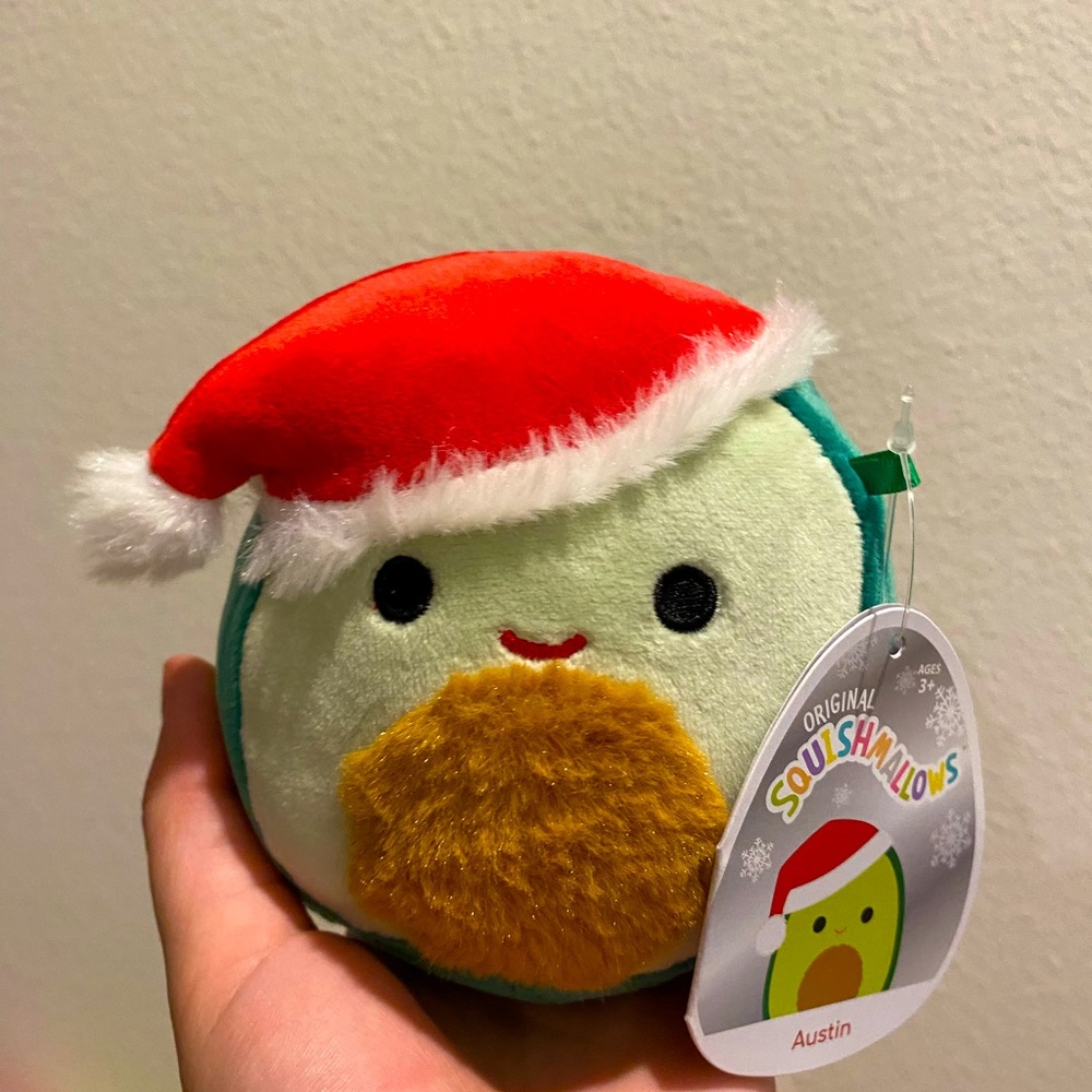 Austin Santa Christmas avocado mini squishmallow